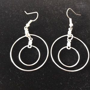 - 2/$30 April concentric circle earrings handmade hoop  l1 1/2 inch